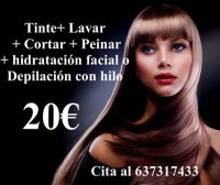 TINTE + LAVAR+ CORTAR +PEINAR